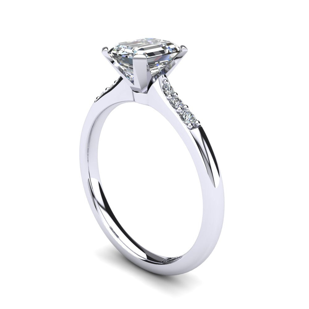 'Hope' Emerald Cut Engagement Ring