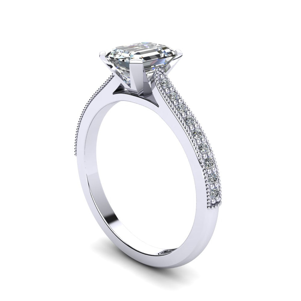 'Nadia' Emerald Cut Engagement Ring