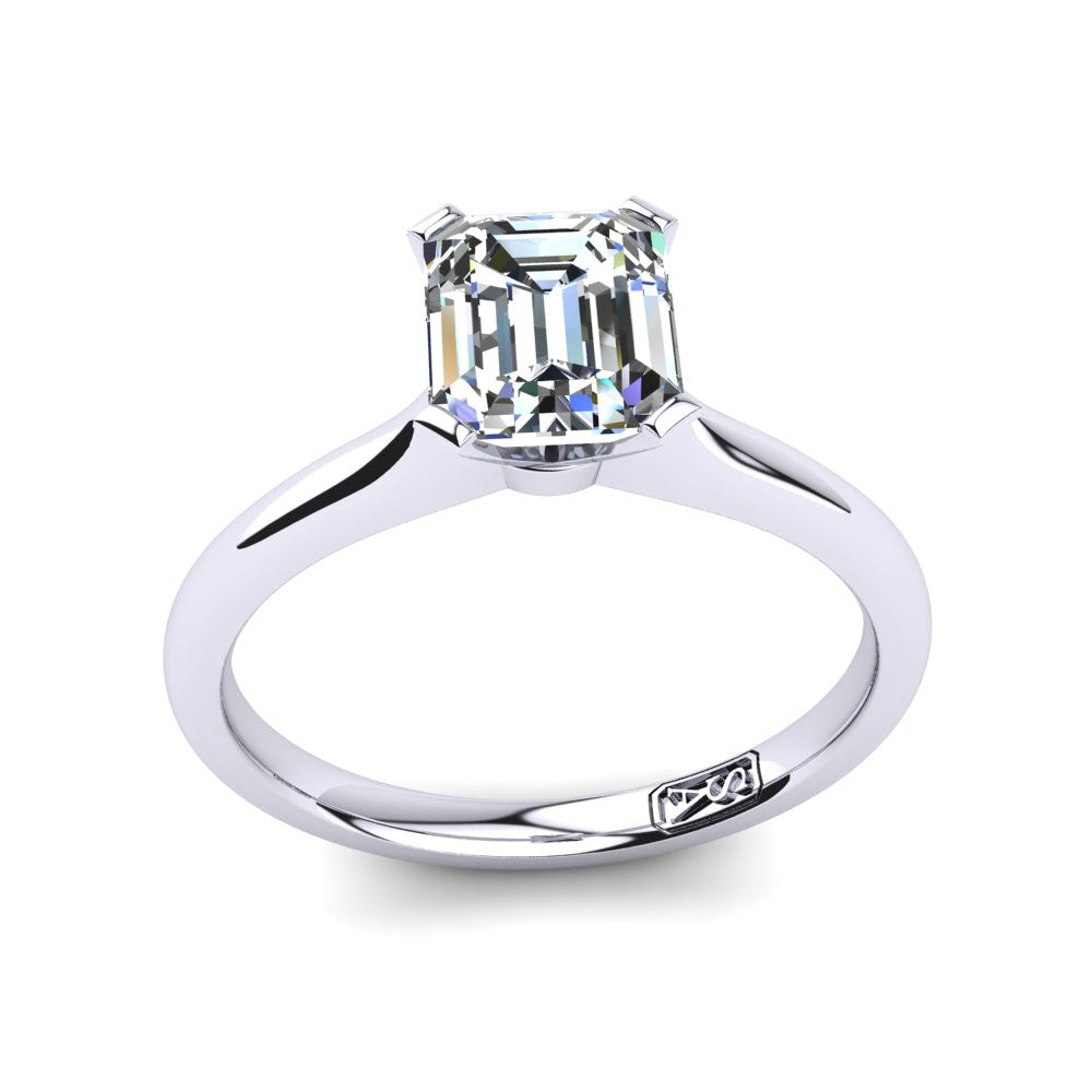 'Delta' Emerald Cut Engagement Ring