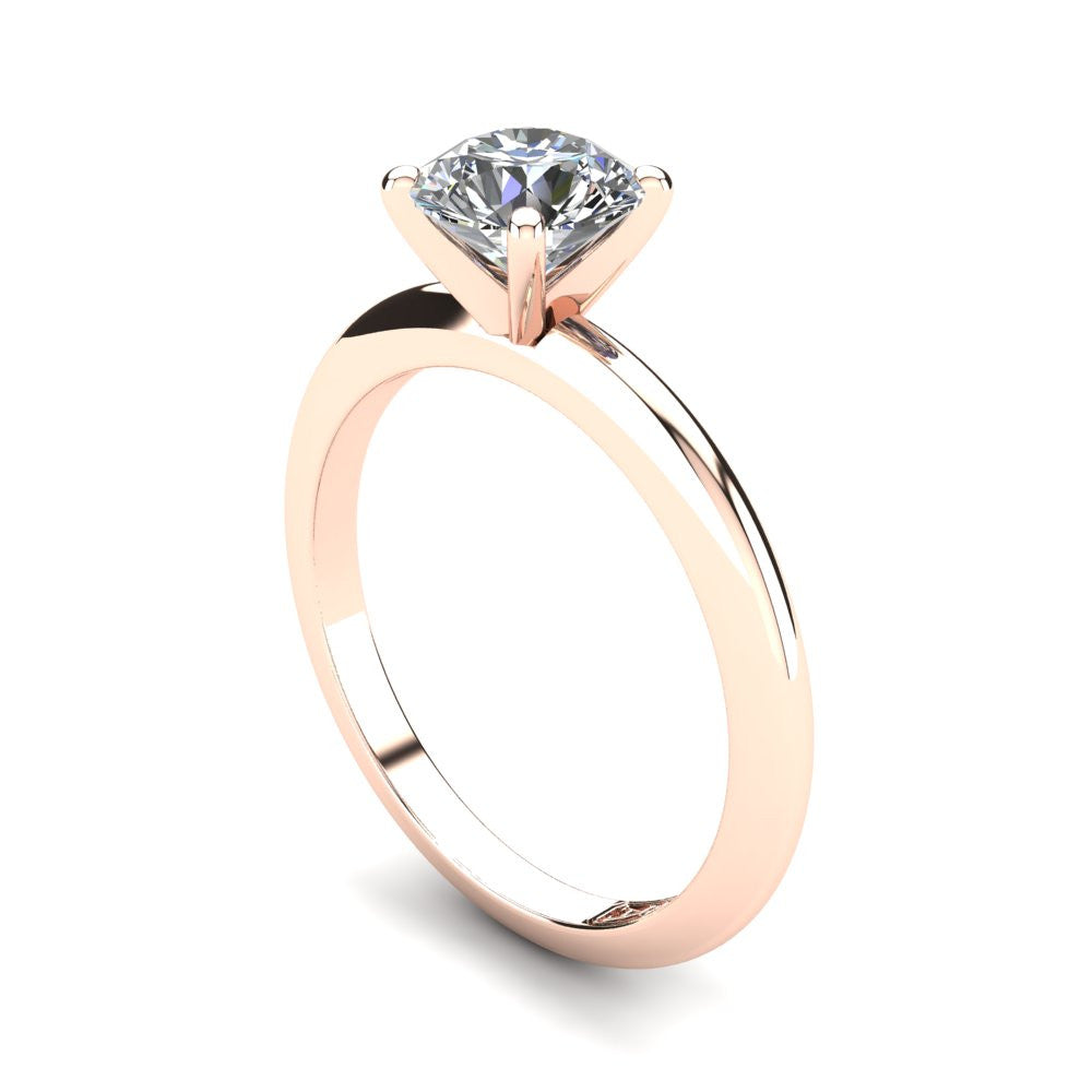 18kt Rose Gold, Solitaire Setting with Knife Edge Band