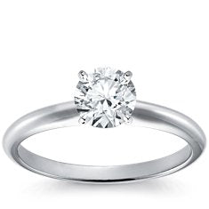 Classic Four Prong Engagement Ring in Platinum