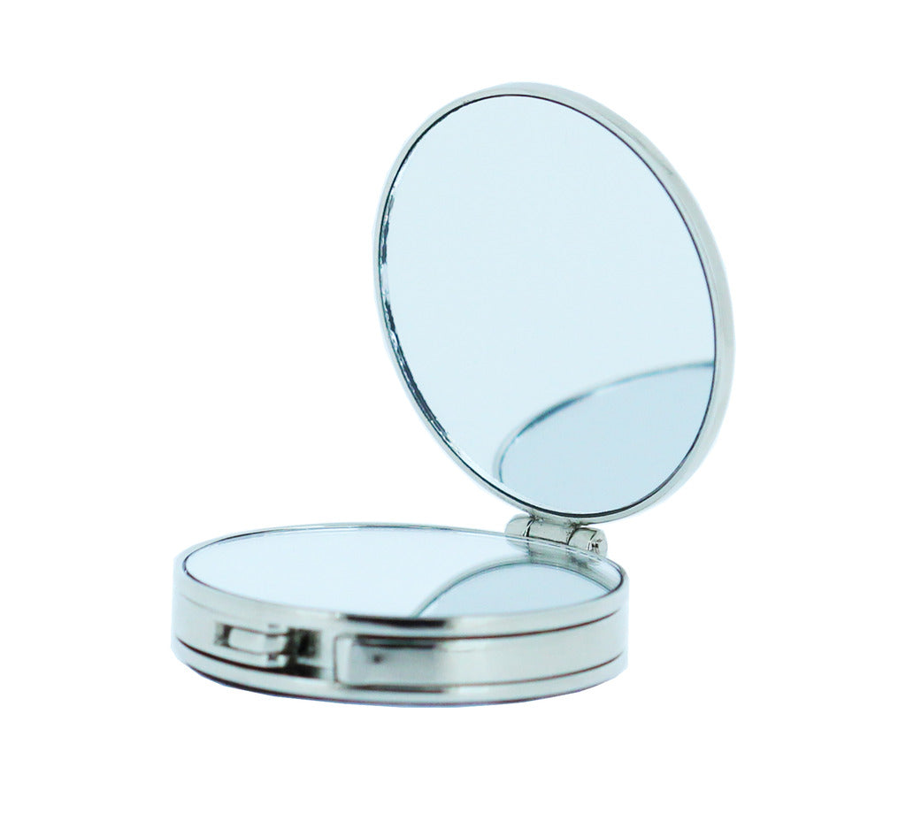 Handbag holder 'Silver' with built-in compact mirror