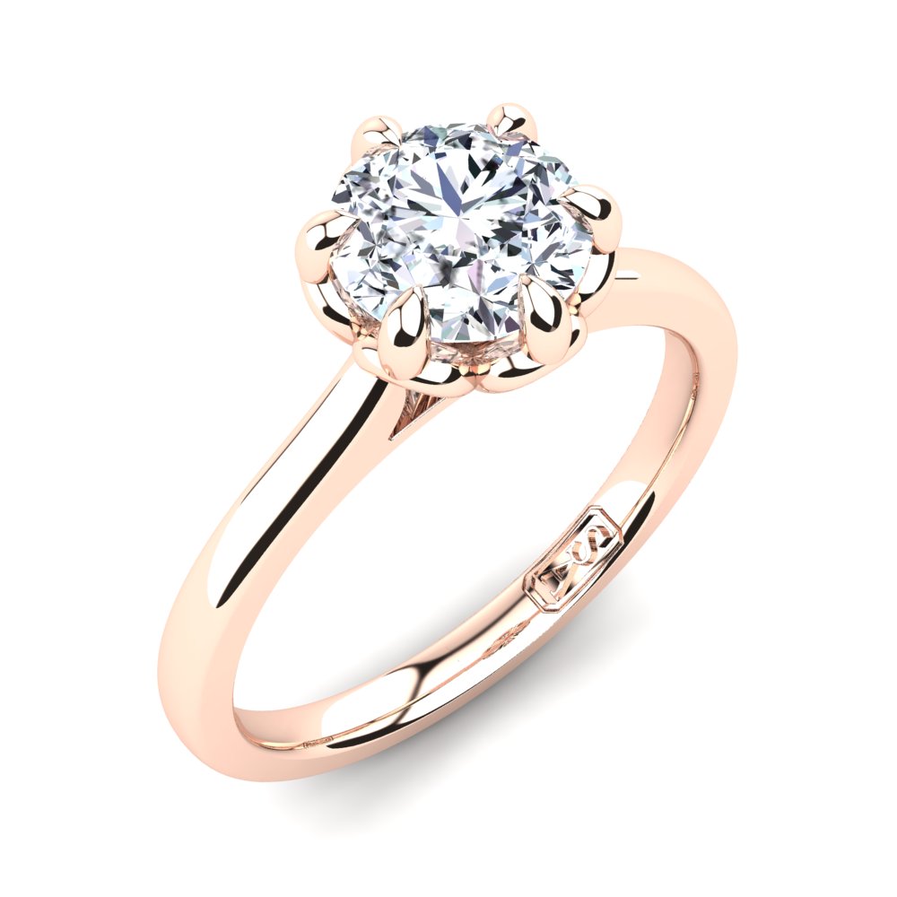 'Tulip' Round Brilliant Cut Engagement Ring