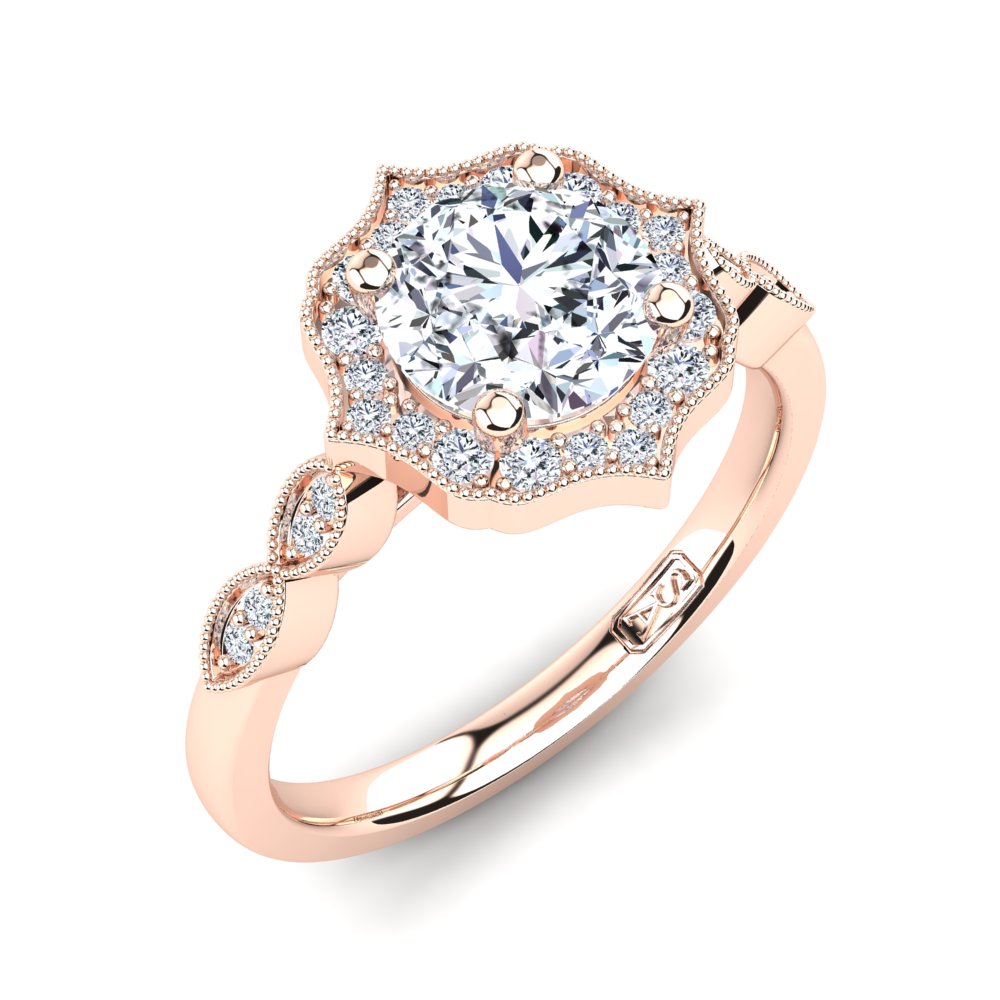 'Eva' Round Brilliant Cut Engagement Ring