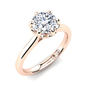 18kt Rose Gold Solitaire With Petal Setting