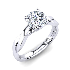 Platinum Solitaire 4 Claw Setting with Twist Band