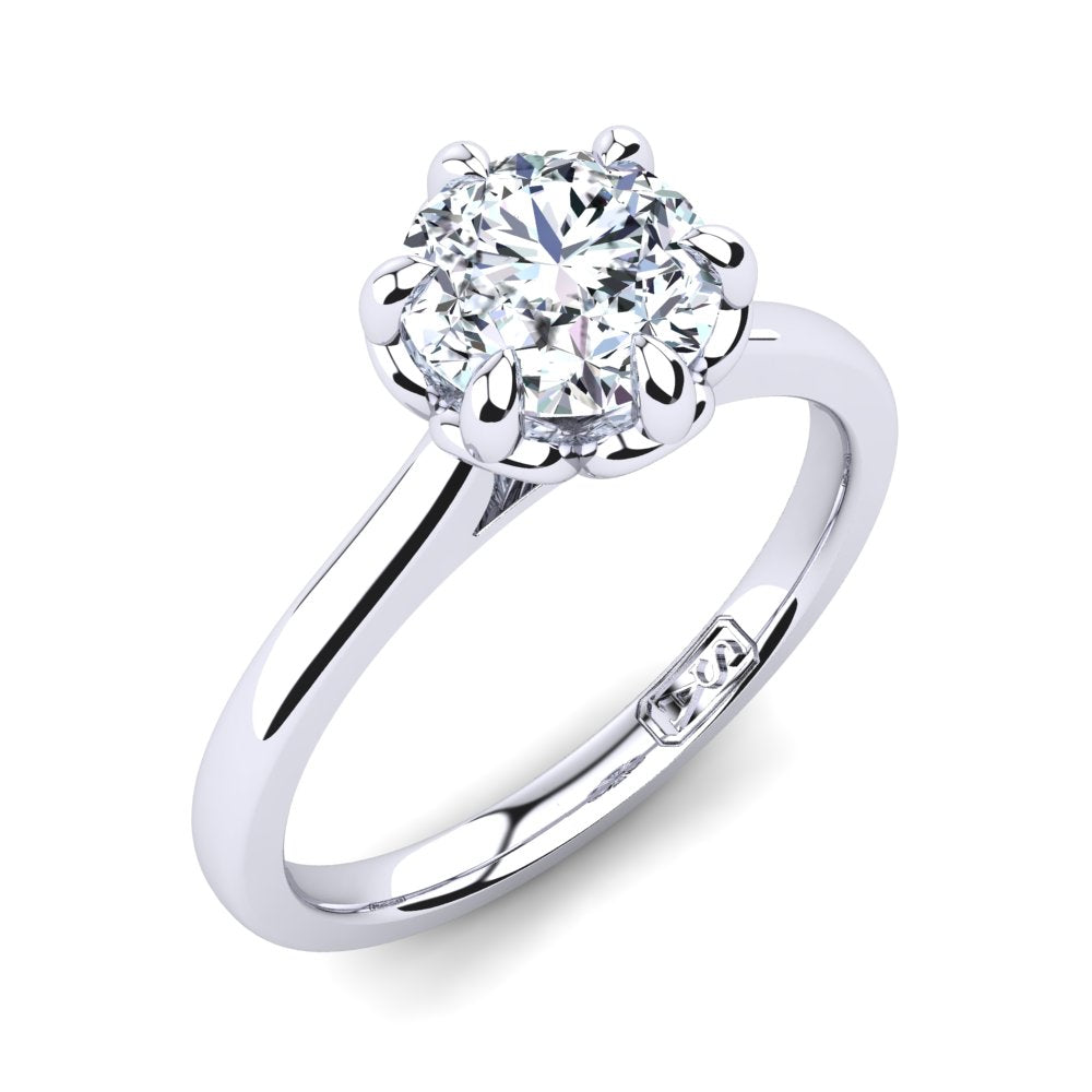 'Tulip' Round Brilliant Cut Engagement Ring