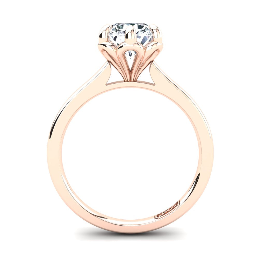 18kt Rose Gold Solitaire With Petal Setting