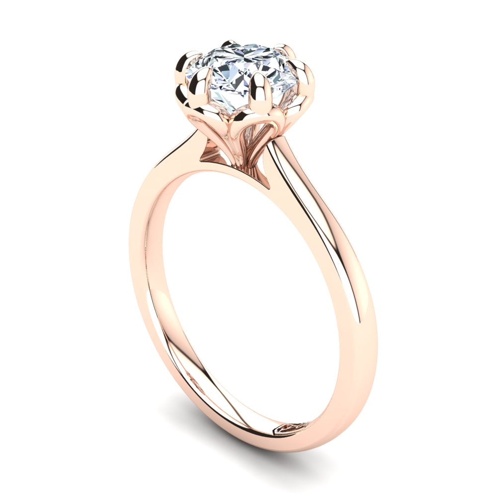 18kt Rose Gold Solitaire With Petal Setting