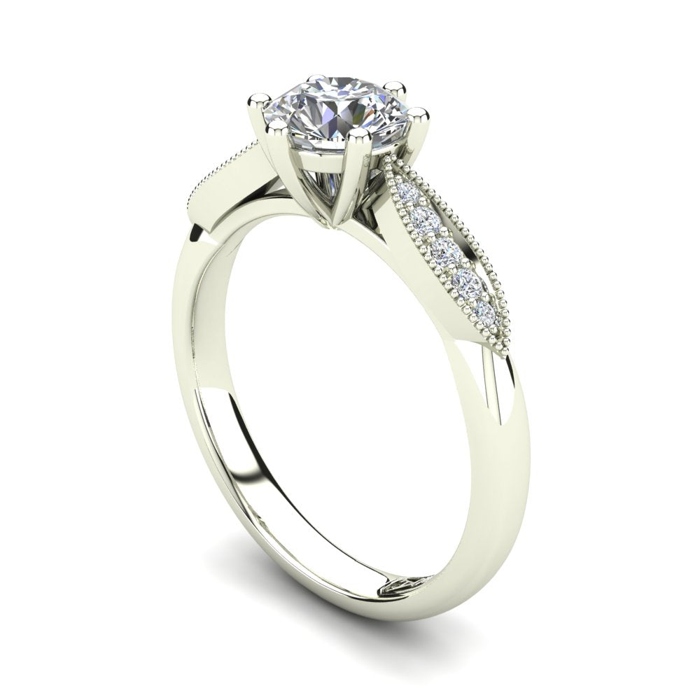 'Elise' Round Brilliant Cut Engagement Ring