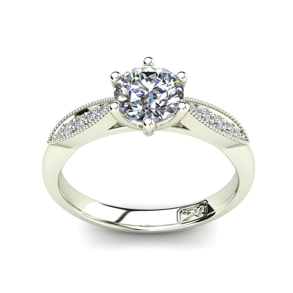 'Elise' Round Brilliant Cut Engagement Ring