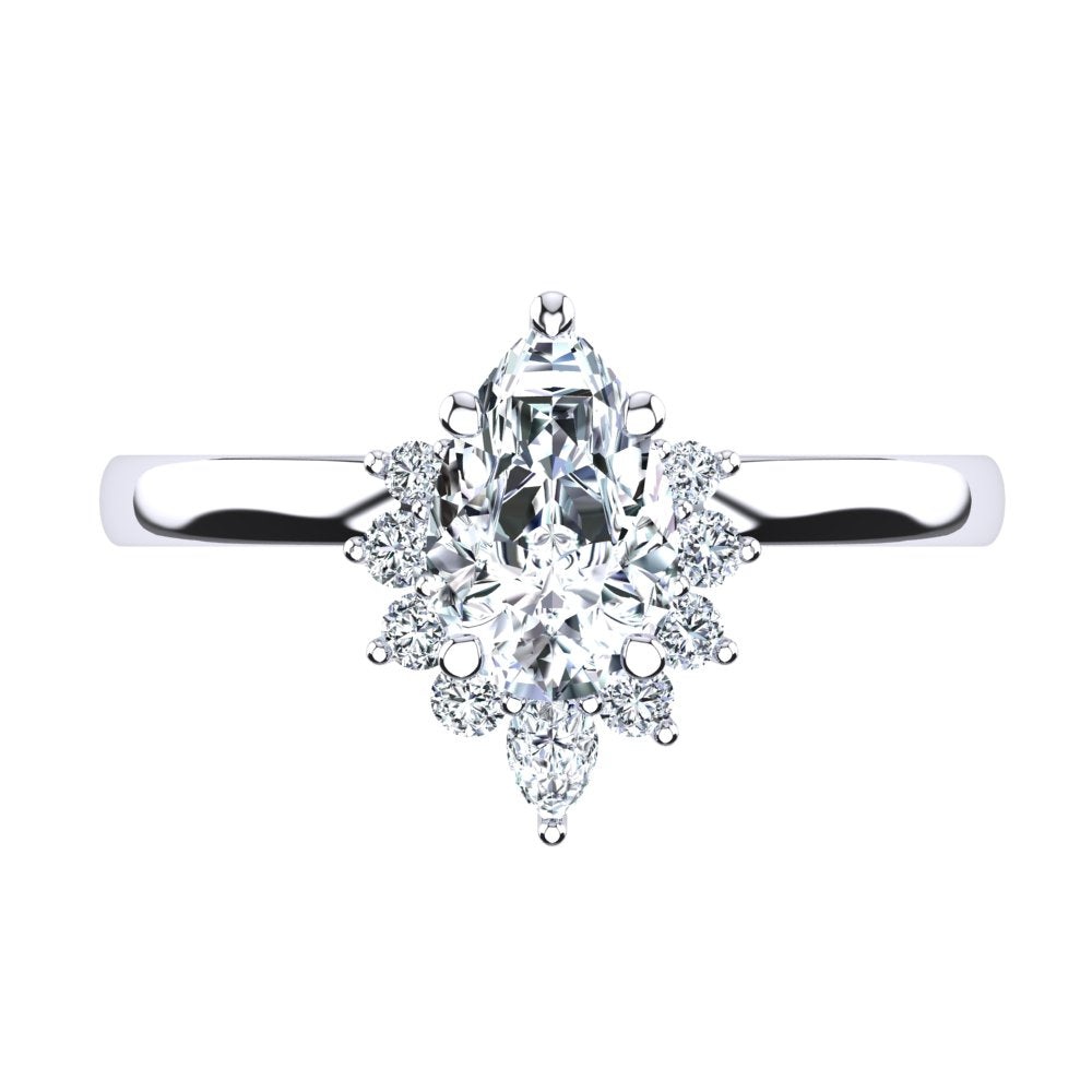 Platinum Solitaire Setting with Half Halo