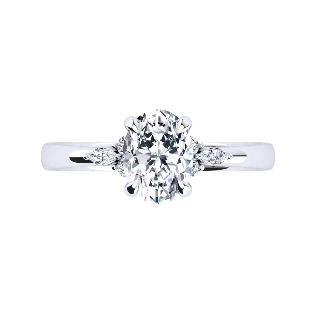 'Edith' Oval Cut Engagement Ring