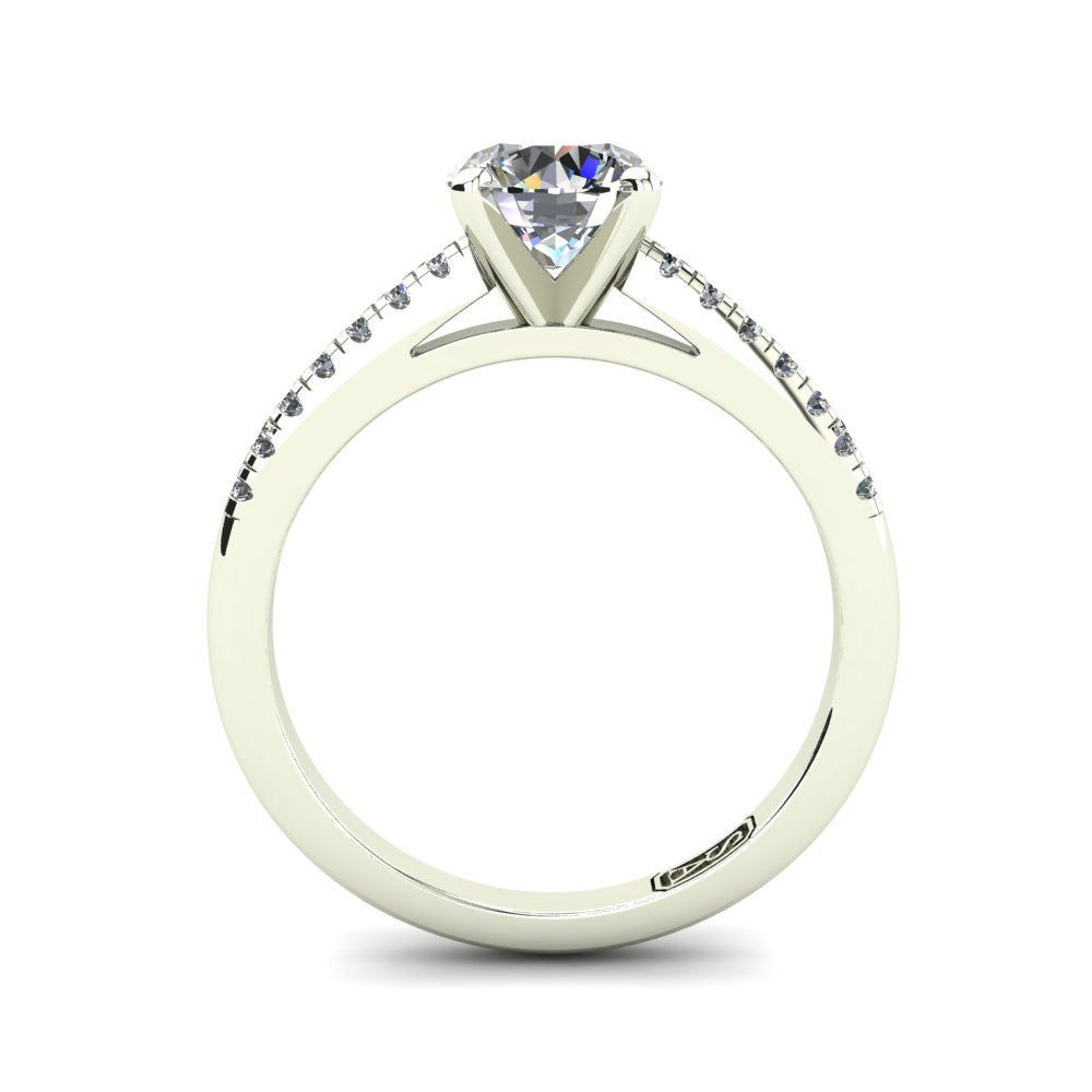 18kt White Gold, Solitaire Setting with Accent Stones