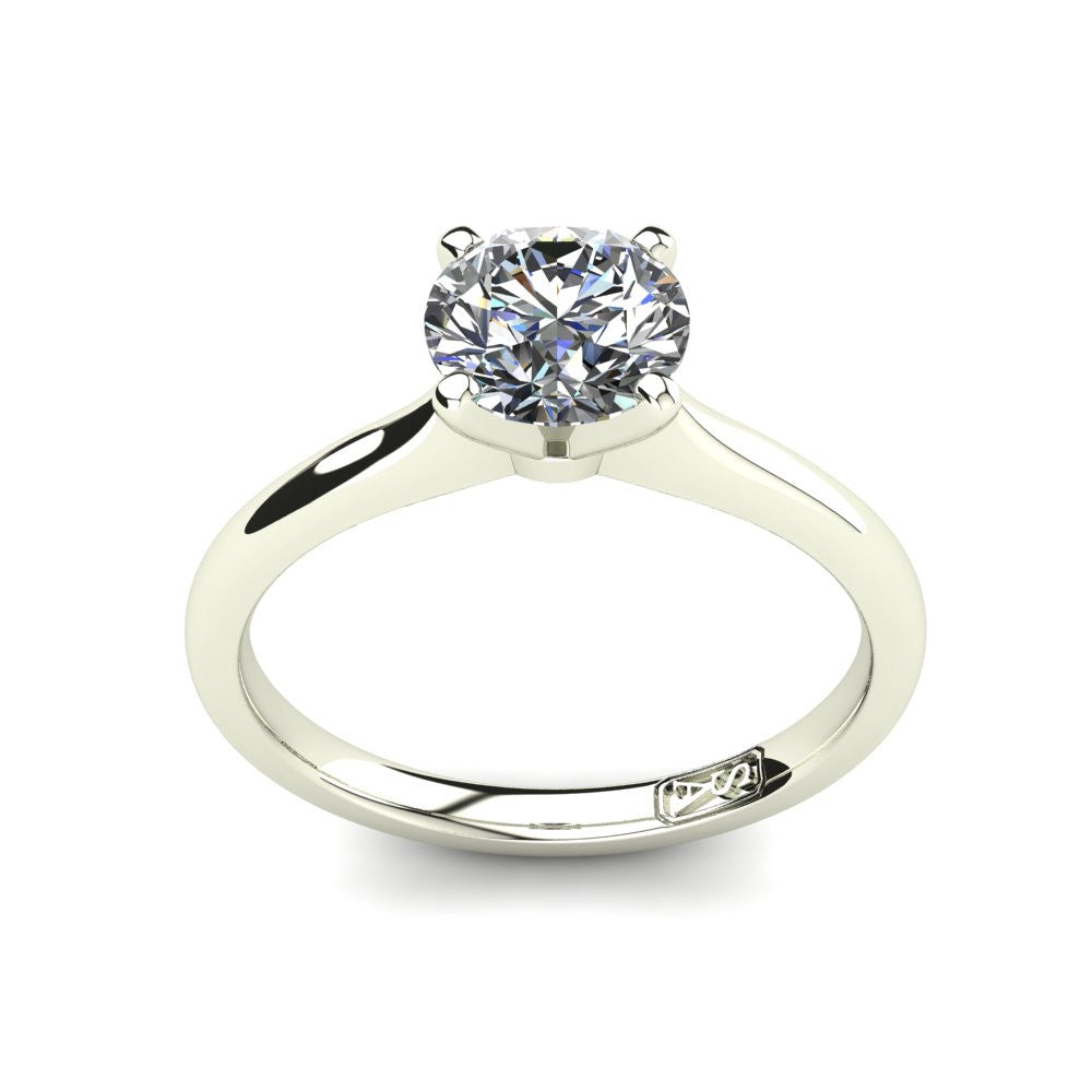 Platinum, Solitaire Setting with Rounded Band