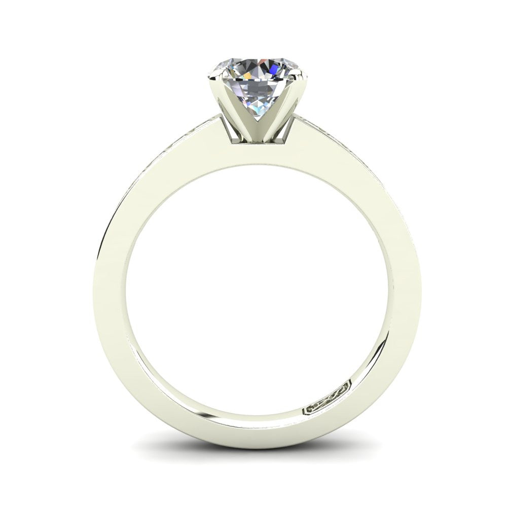Platinum, Solitaire Setting with Channel set Accent Stones