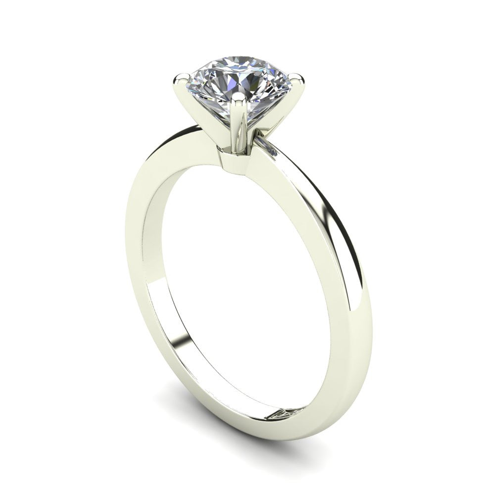18kt White Gold, Solitaire Setting with Tapered Band