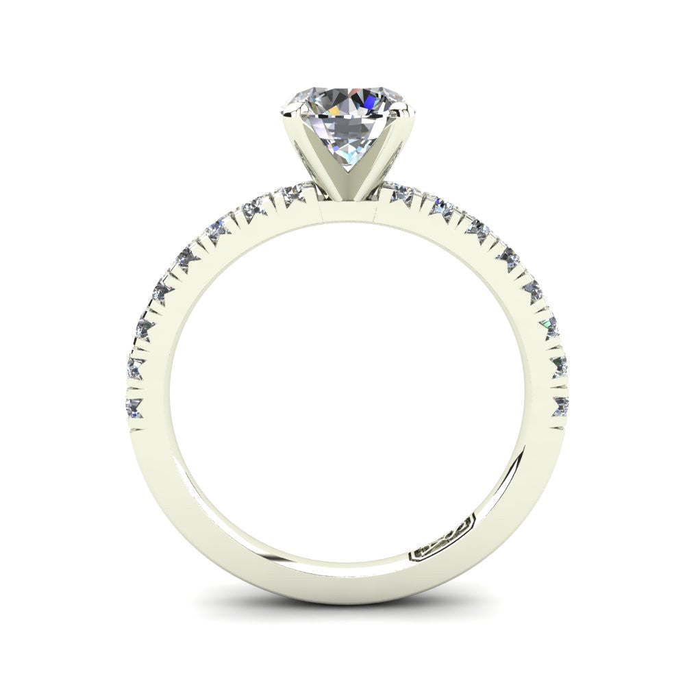 18kt White Gold, Solitaire Setting with Claw set Accent Stones