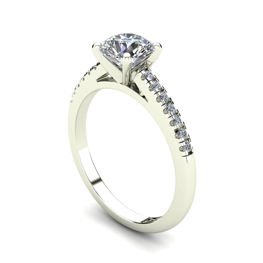 18kt White Gold, Solitaire Setting with Accent Stones