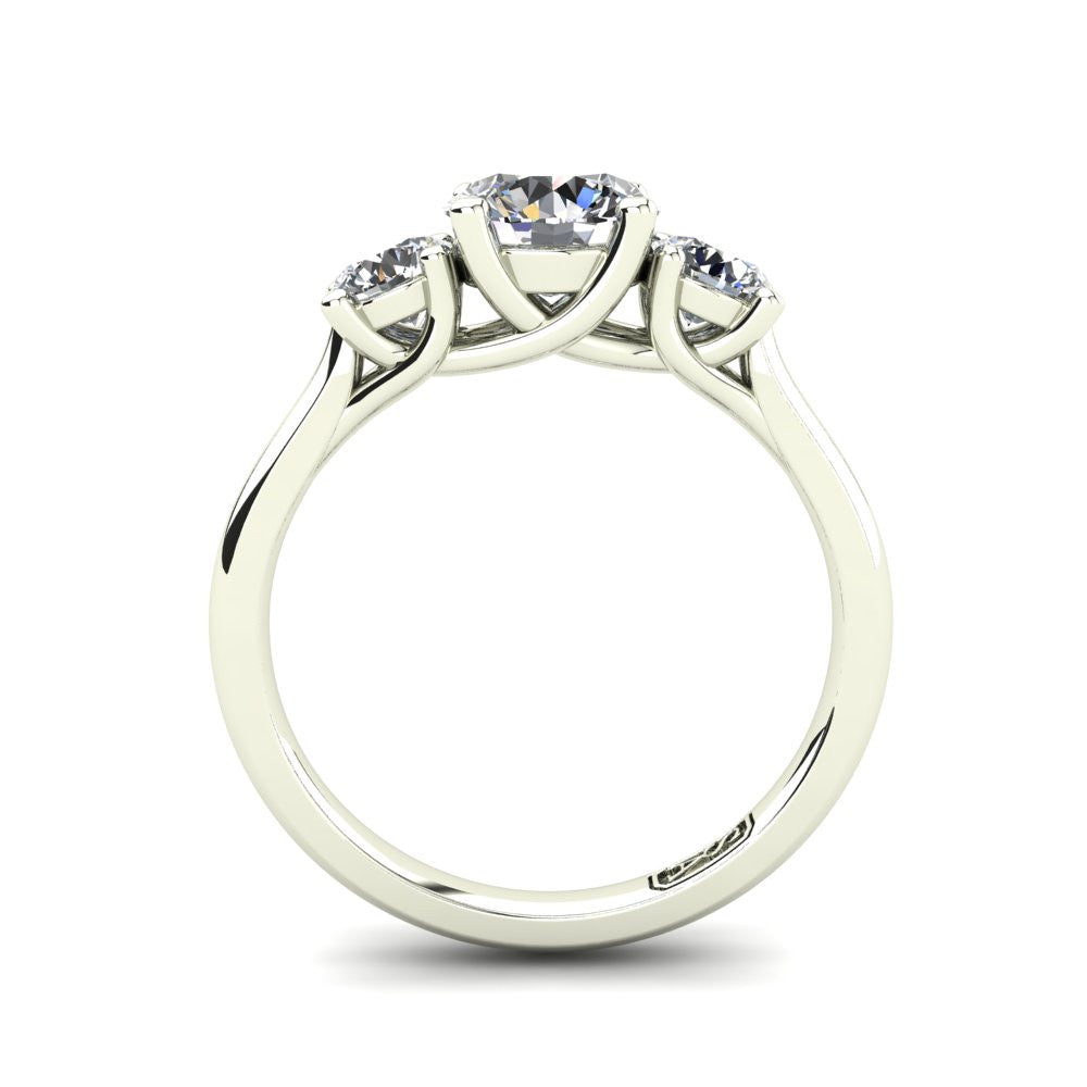 Platinum, Trilogy Setting with Half Round Band