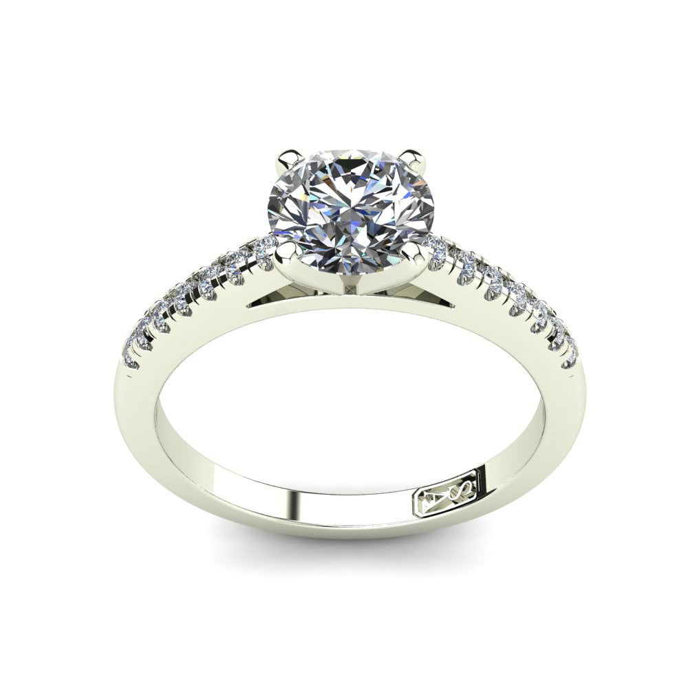 18kt White Gold, Solitaire Setting with Accent Stones