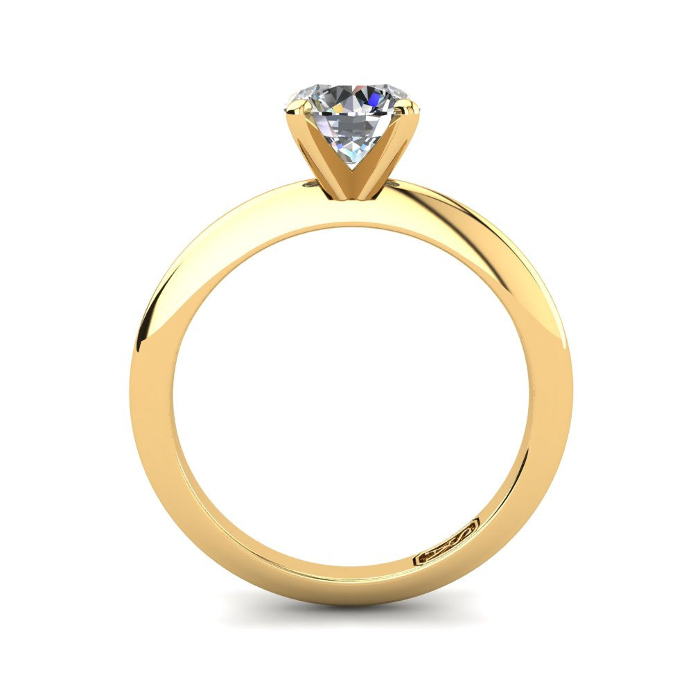 18kt Yellow Gold, Solitaire Setting with Knife Edge Band