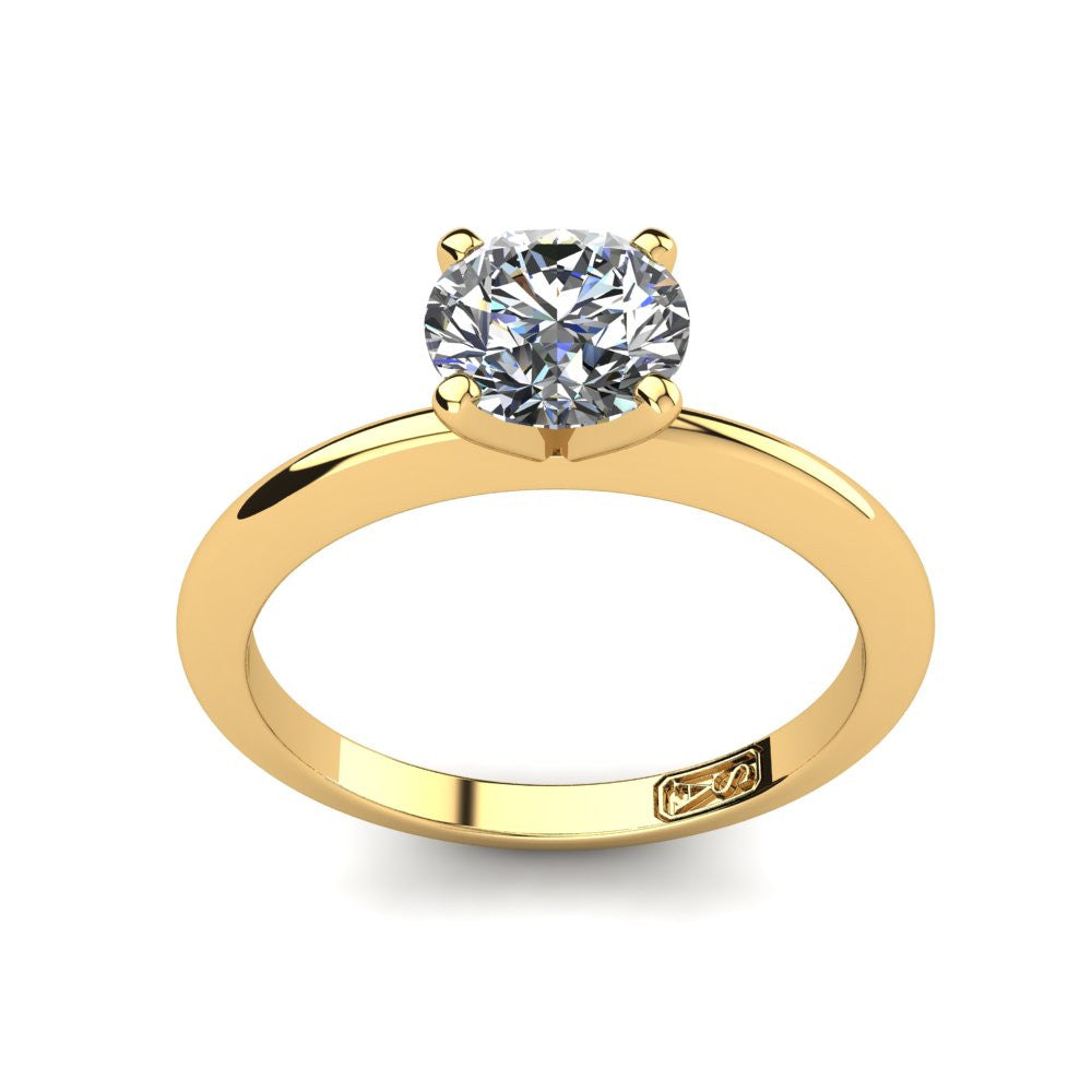 18kt Yellow Gold, Solitaire Setting with Knife Edge Band