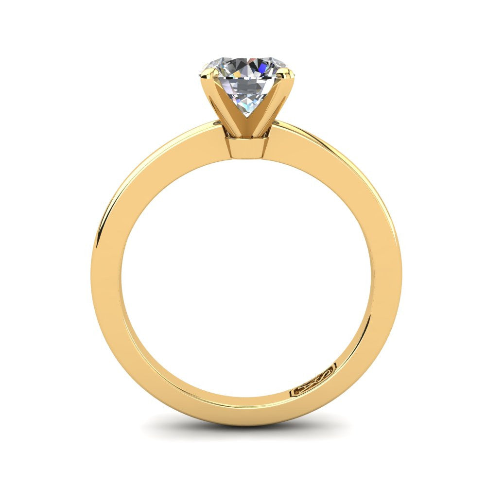 18kt Yellow Gold, Solitaire Setting with Tapered Band