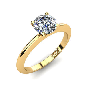 18kt Yellow Gold, Solitaire Setting with Knife Edge Band