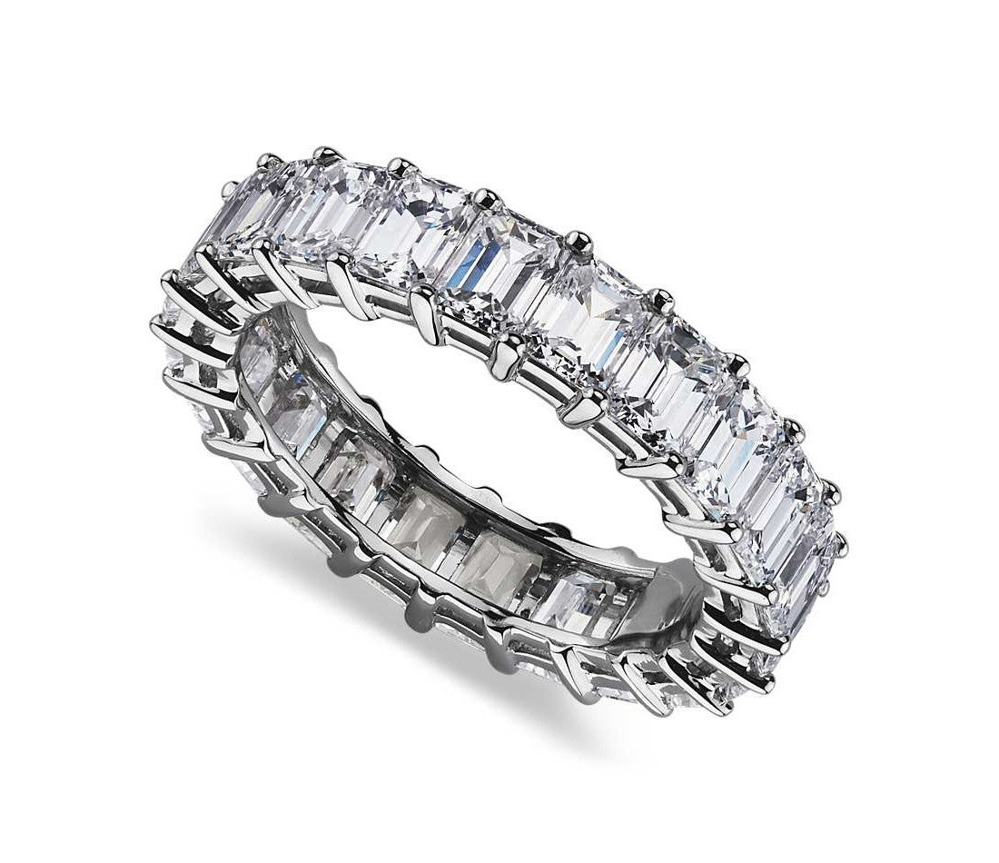 Baguette Cut Claw Set Eternity Band