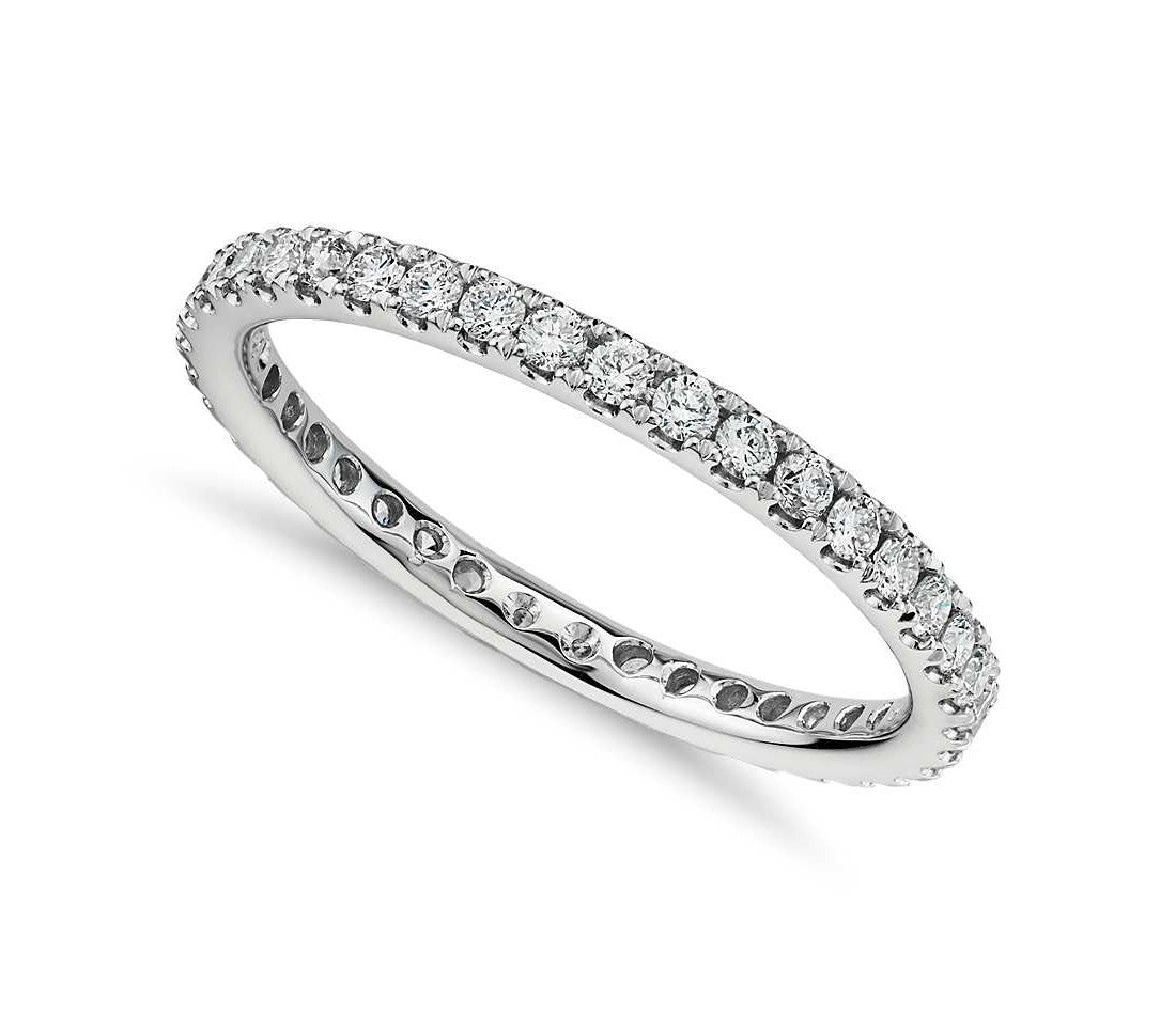 Round Brilliant Claw Set Eternity Band