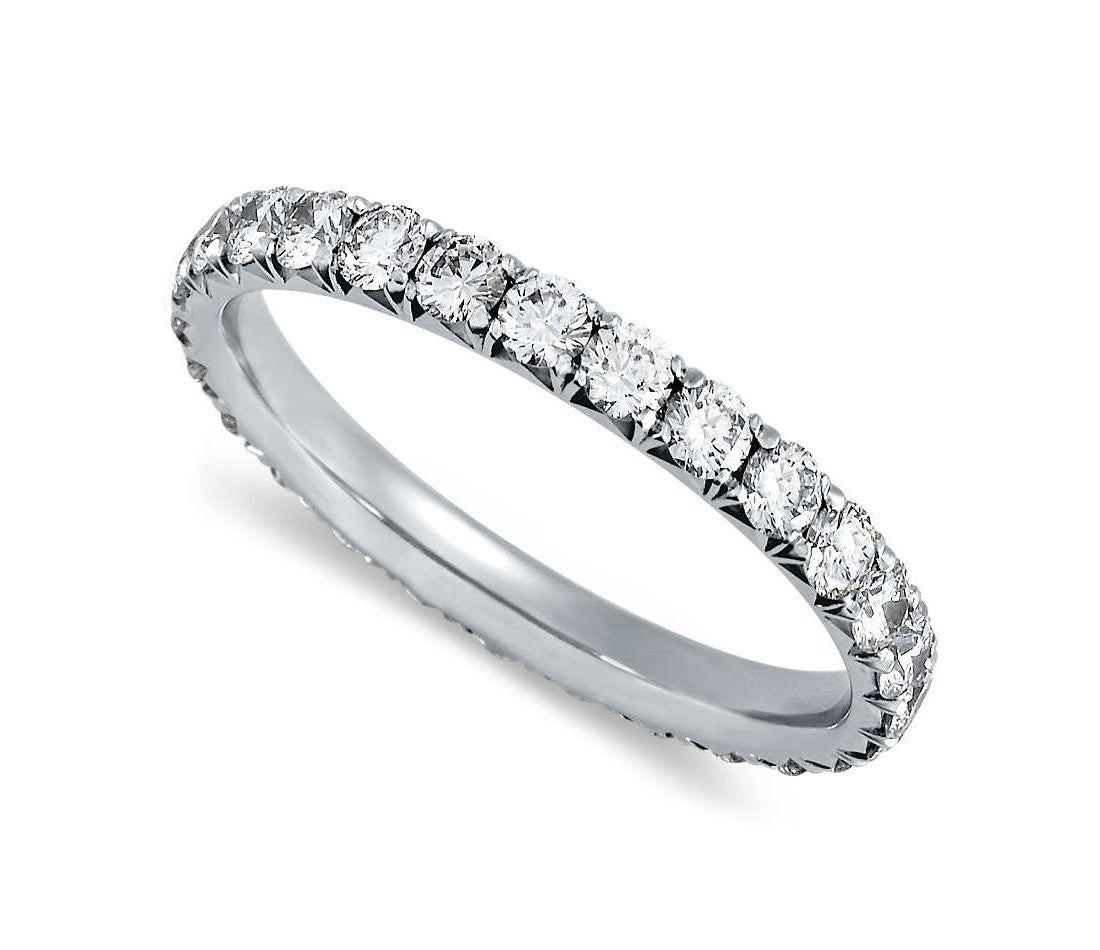 Round Brilliant Large Pave Set Eternity Band