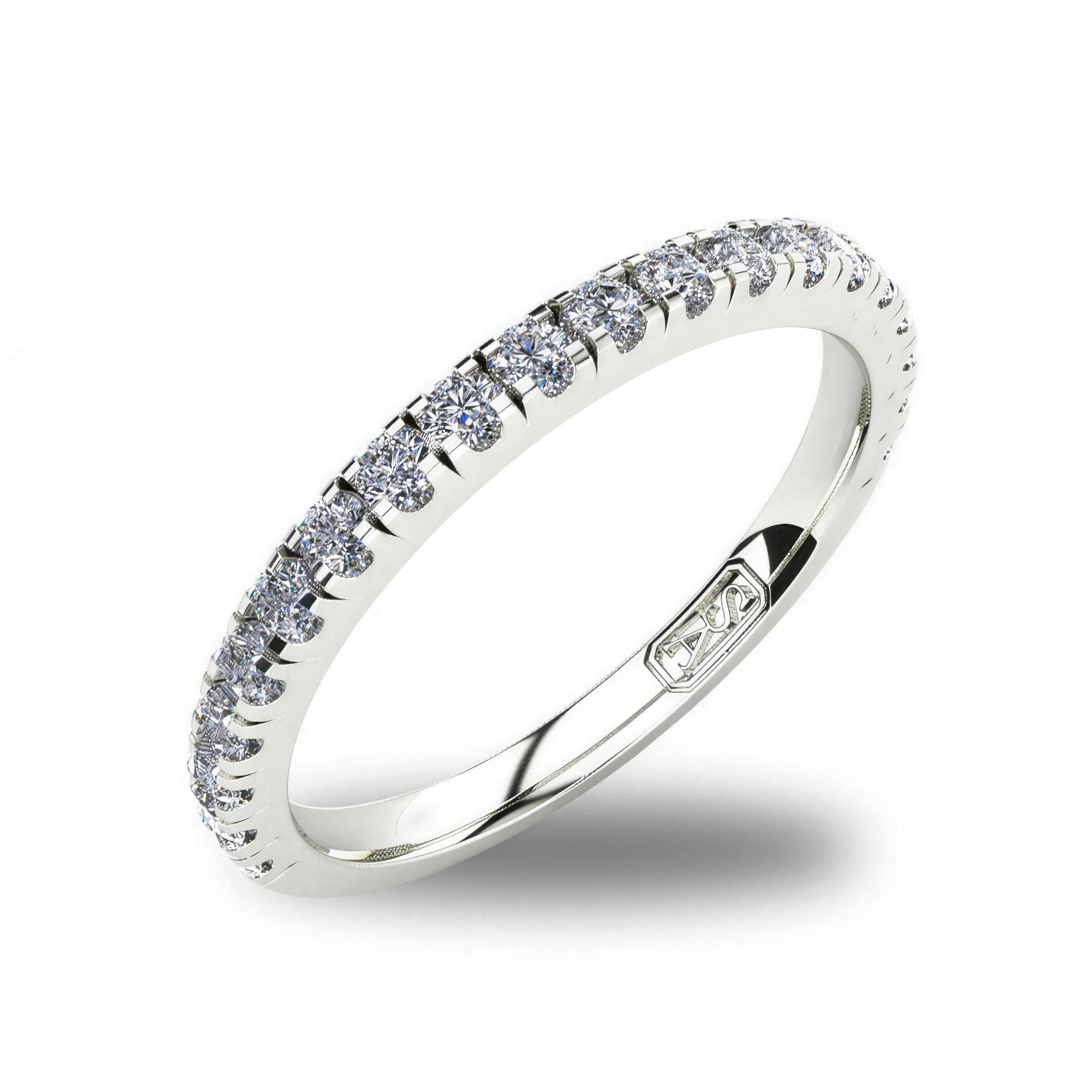 U Claw Set Diamond Wedding Band