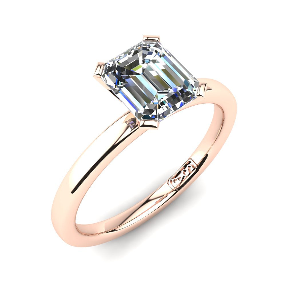 'Fiona' Emerald Cut Lab Grown Engagement Ring