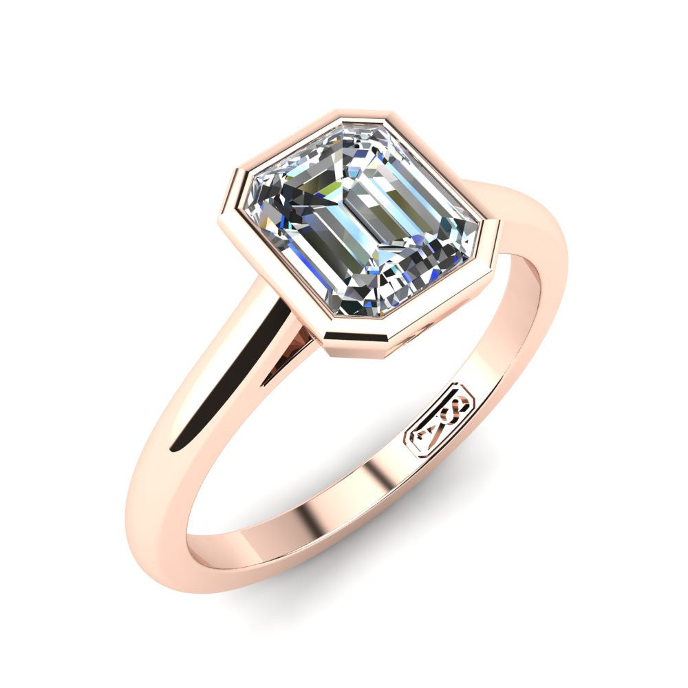 'Abbie' Emerald Cut Lab Grown Engagement Ring