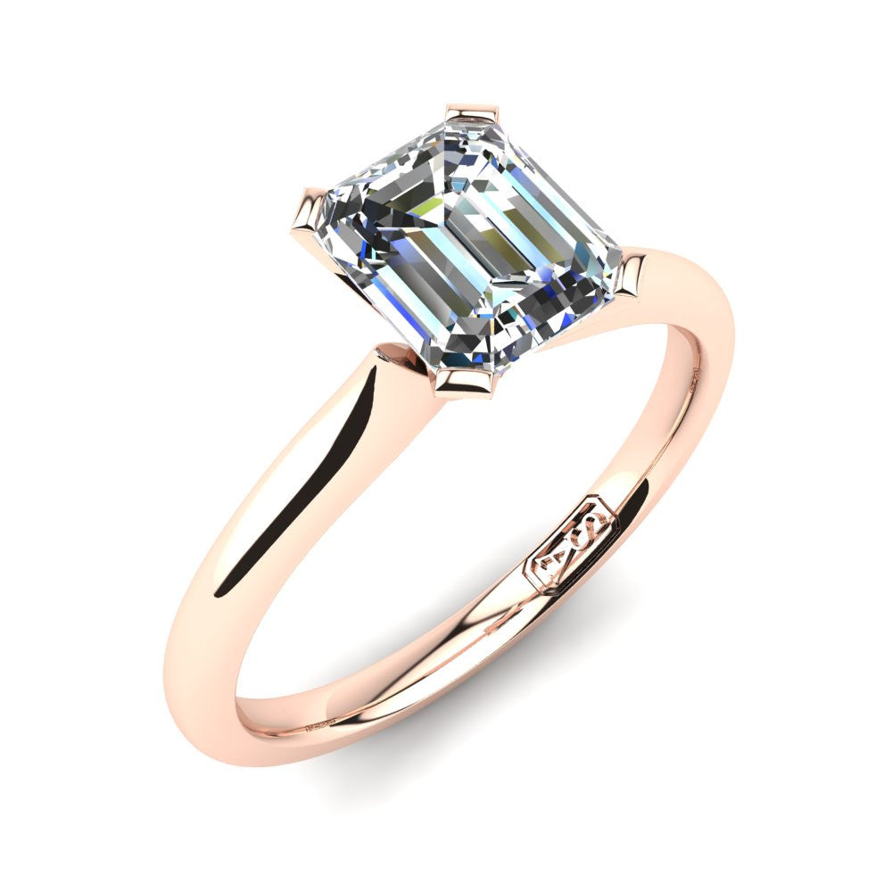 'Delta' Emerald Cut Lab Grown Engagement Ring
