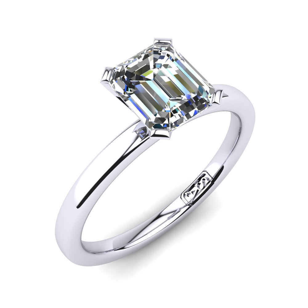 'Fiona' Emerald Cut Lab Grown Engagement Ring