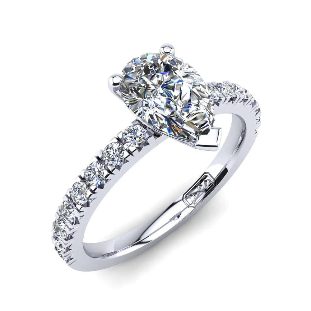 'Emily' Pear Cut Lab Grown Engagement Ring