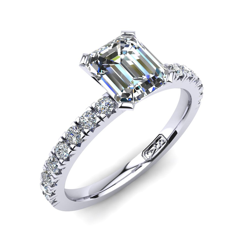 'Emily' Emerald Cut Lab Grown Engagement Ring