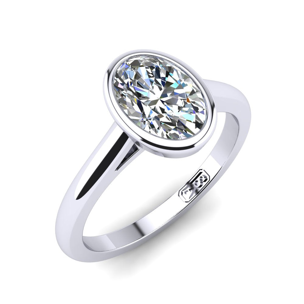 'Abbie' Oval Cut Lab Grown Engagement Ring