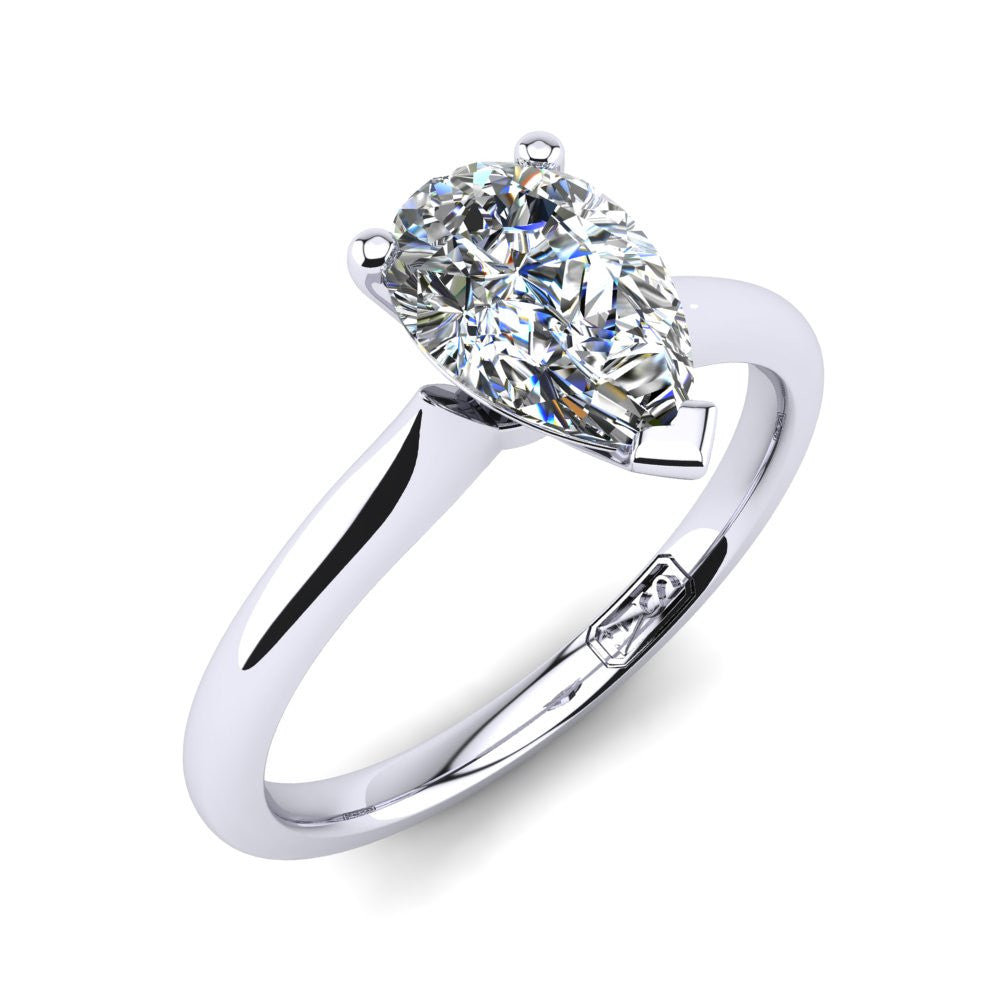 'Delta' Pear Cut Lab Grown Engagement Ring