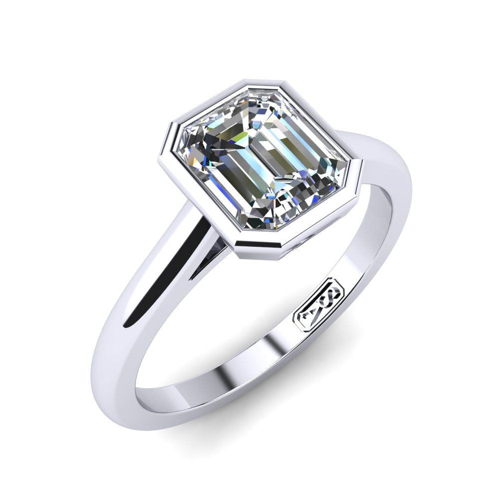 'Abbie' Emerald Cut Lab Grown Engagement Ring