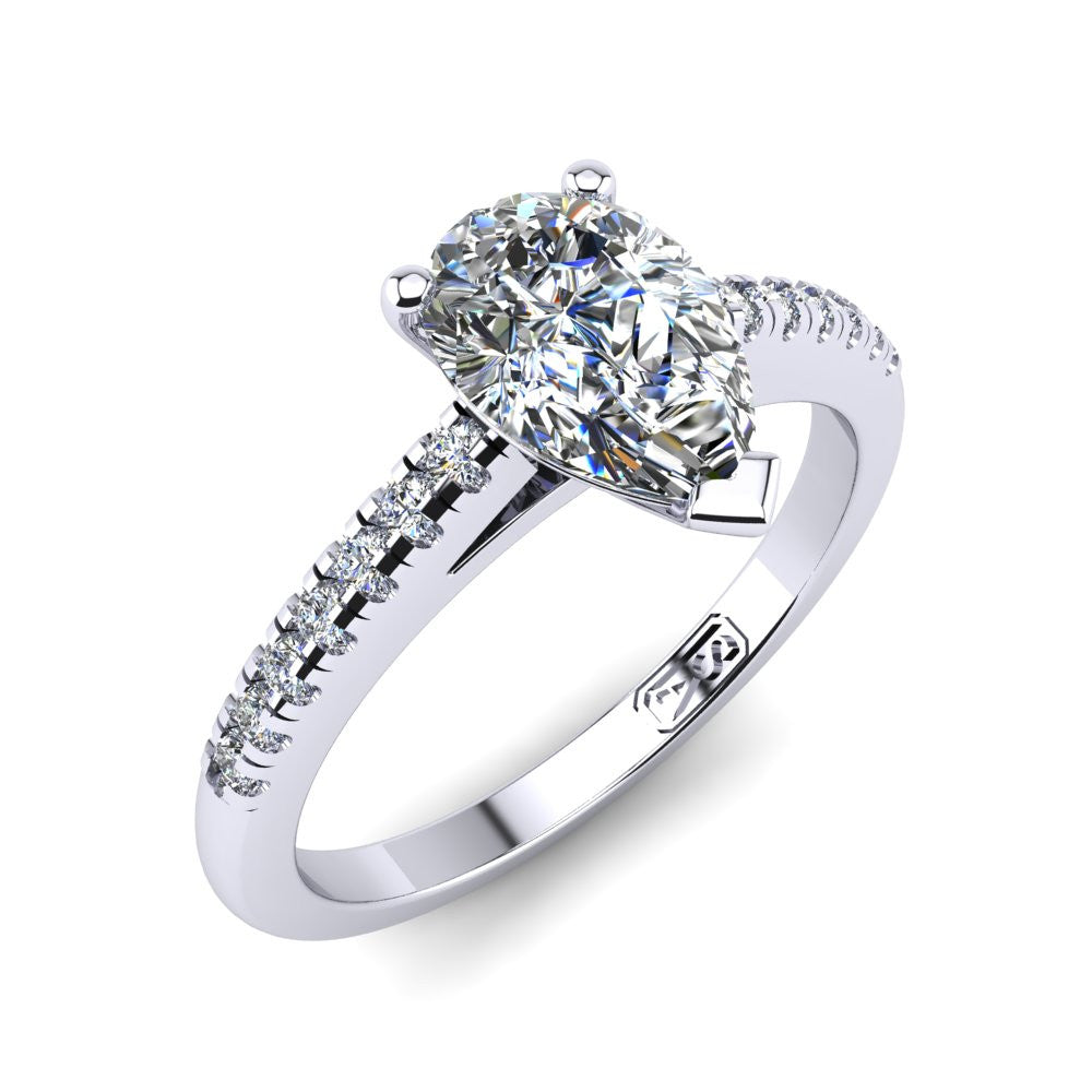 'Julia' Pear Cut Lab Grown Engagement Ring
