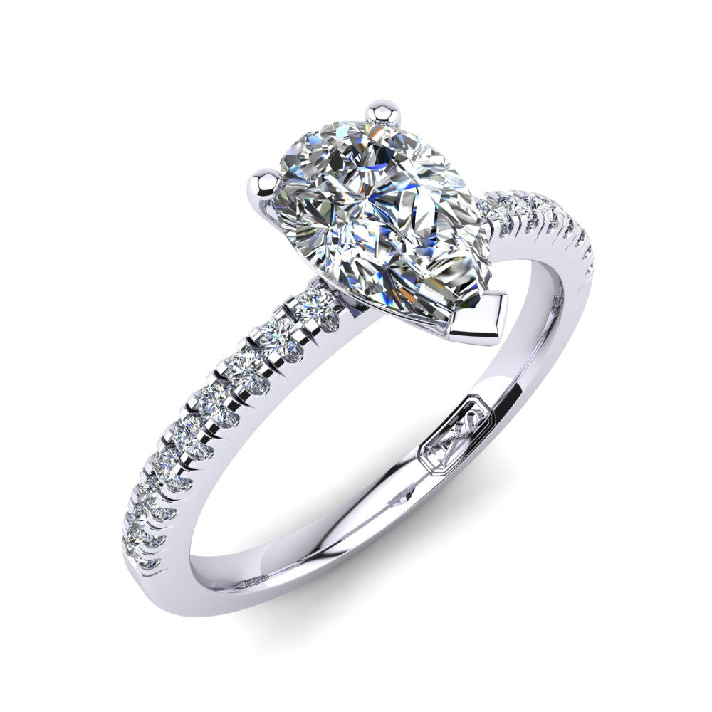 'Chloe' Pear Cut Lab Grown Engagement Ring