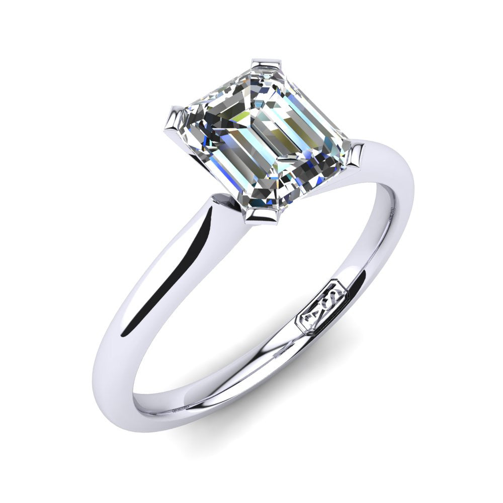'Delta' Emerald Cut Lab Grown Engagement Ring
