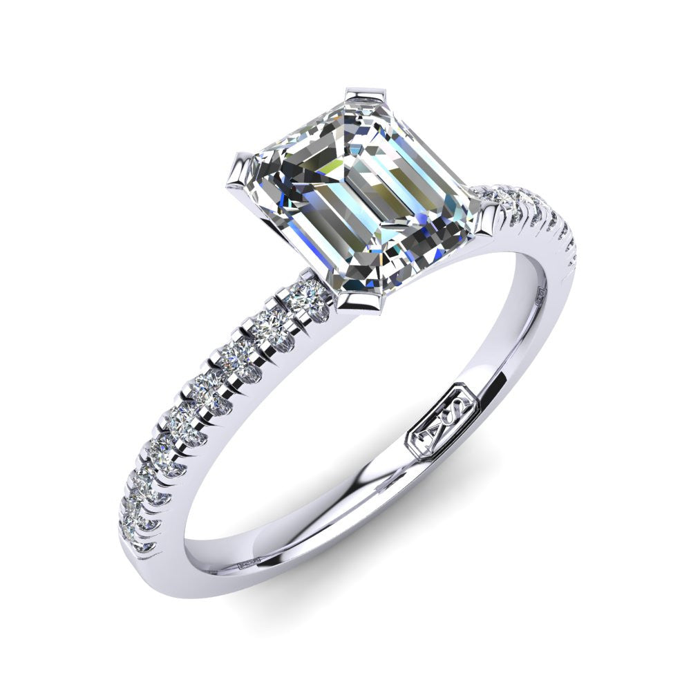 'Chloe' Emerald Cut Lab Grown Engagement Ring