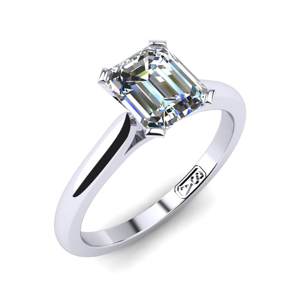'Katie' Emerald Cut Lab Grown Engagement Ring