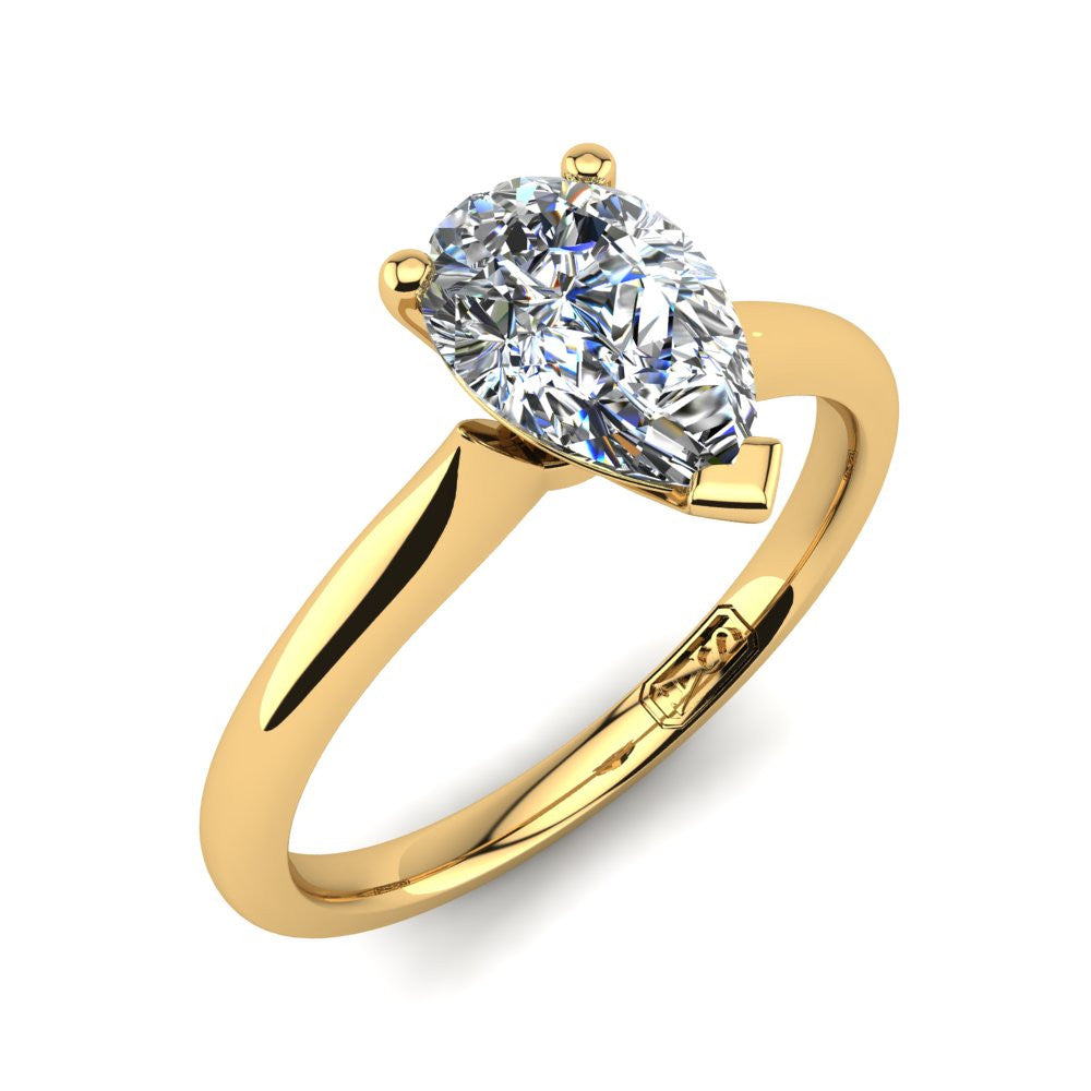 'Delta' Pear Cut Lab Grown Engagement Ring