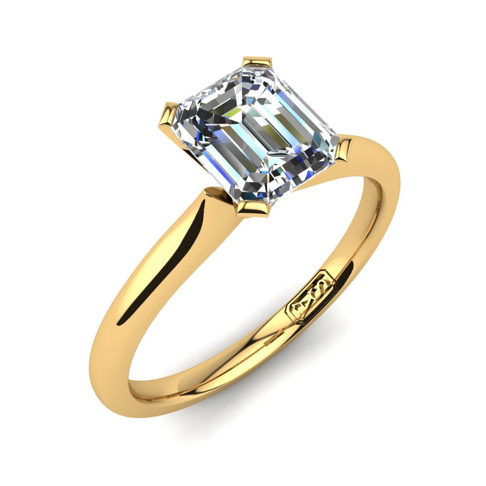 'Delta' Emerald Cut Lab Grown Engagement Ring