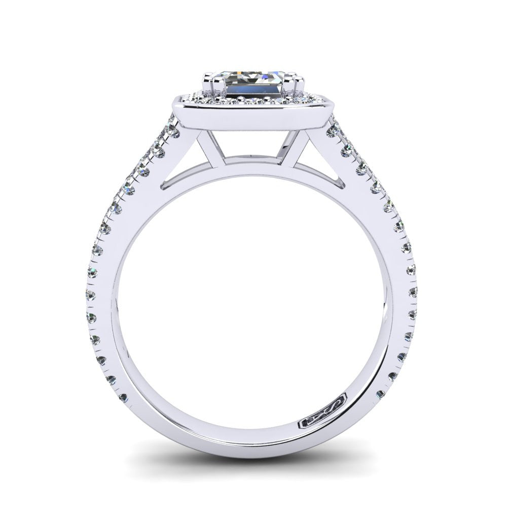'Flora' Emerald Cut Lab Grown Engagement Ring